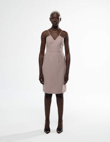 ROBE MIDI À BRETELLES EN V