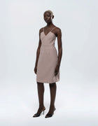 V STRAP MIDI DRESS