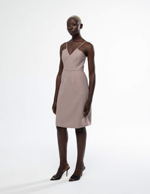 ROBE MIDI À BRETELLES EN V