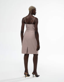 ROBE MIDI À BRETELLES EN V